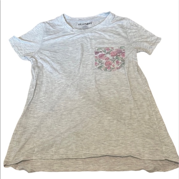 Stranded Tops - Stranded Womens T-shirt with floral front pocket